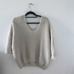 Oversized off the shoulder sweater